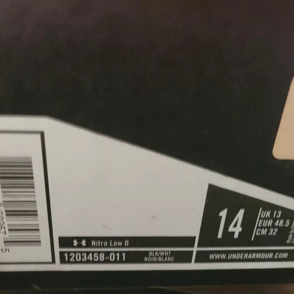 Men's UnderArmour Nitro Cleats Size 14 NIB - Picture 4 of 8